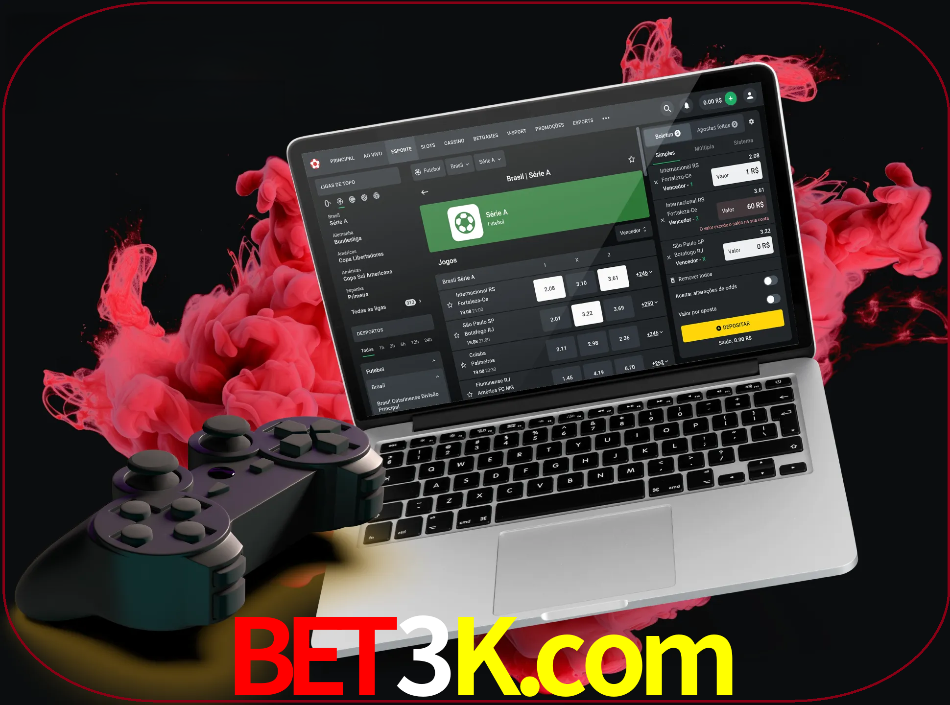 Visite a secção especial de jogos de vídeo em bet3k para descobrir em que jogos pode apostar e ganhar muito dinheiro.