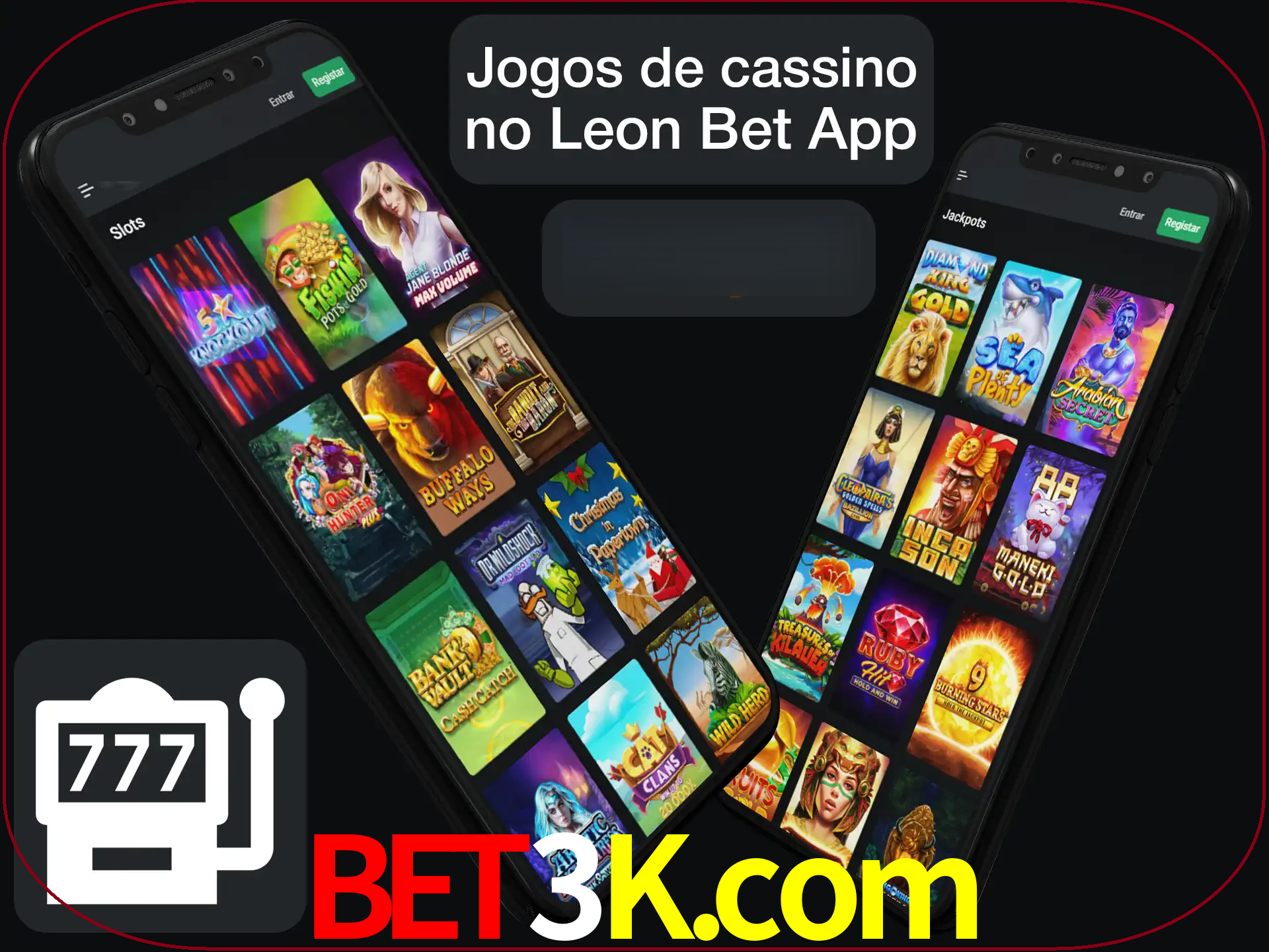 Escolha quais jogos de cassino jogar no app.